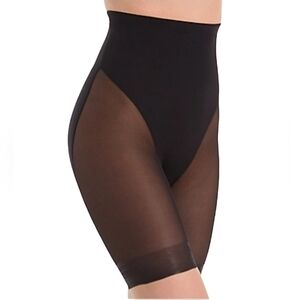 TC Fine Intimates Girl Power Hi Waist Sheer Thigh Slimmer Black  4709